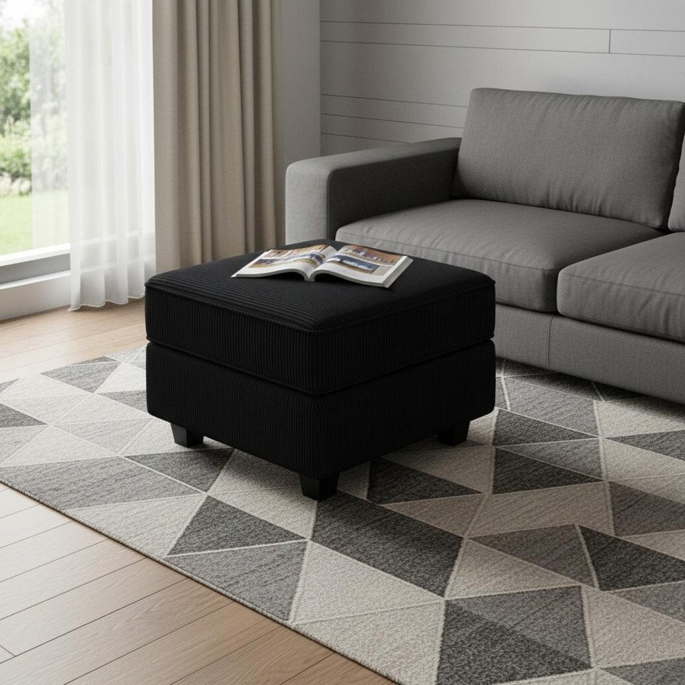 26" Corduroy Storage Ottoman