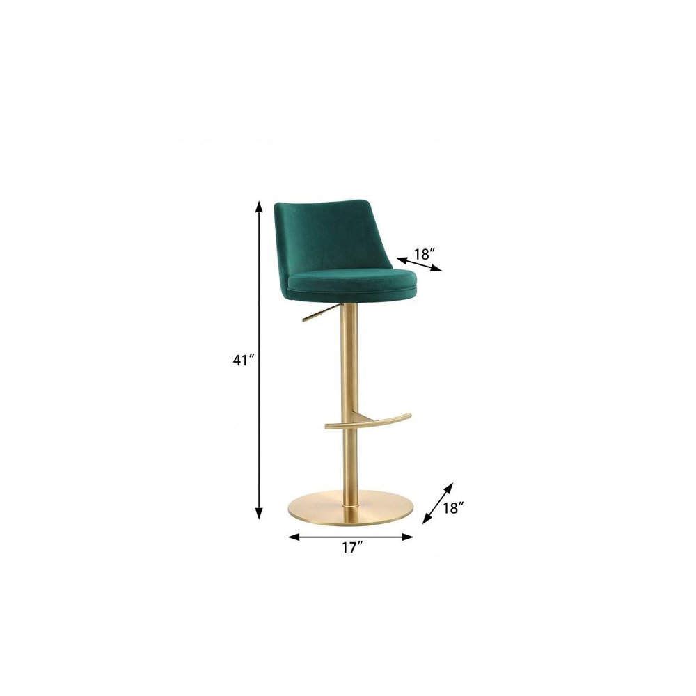 17" Modern Velvet Wingback Bar Chair