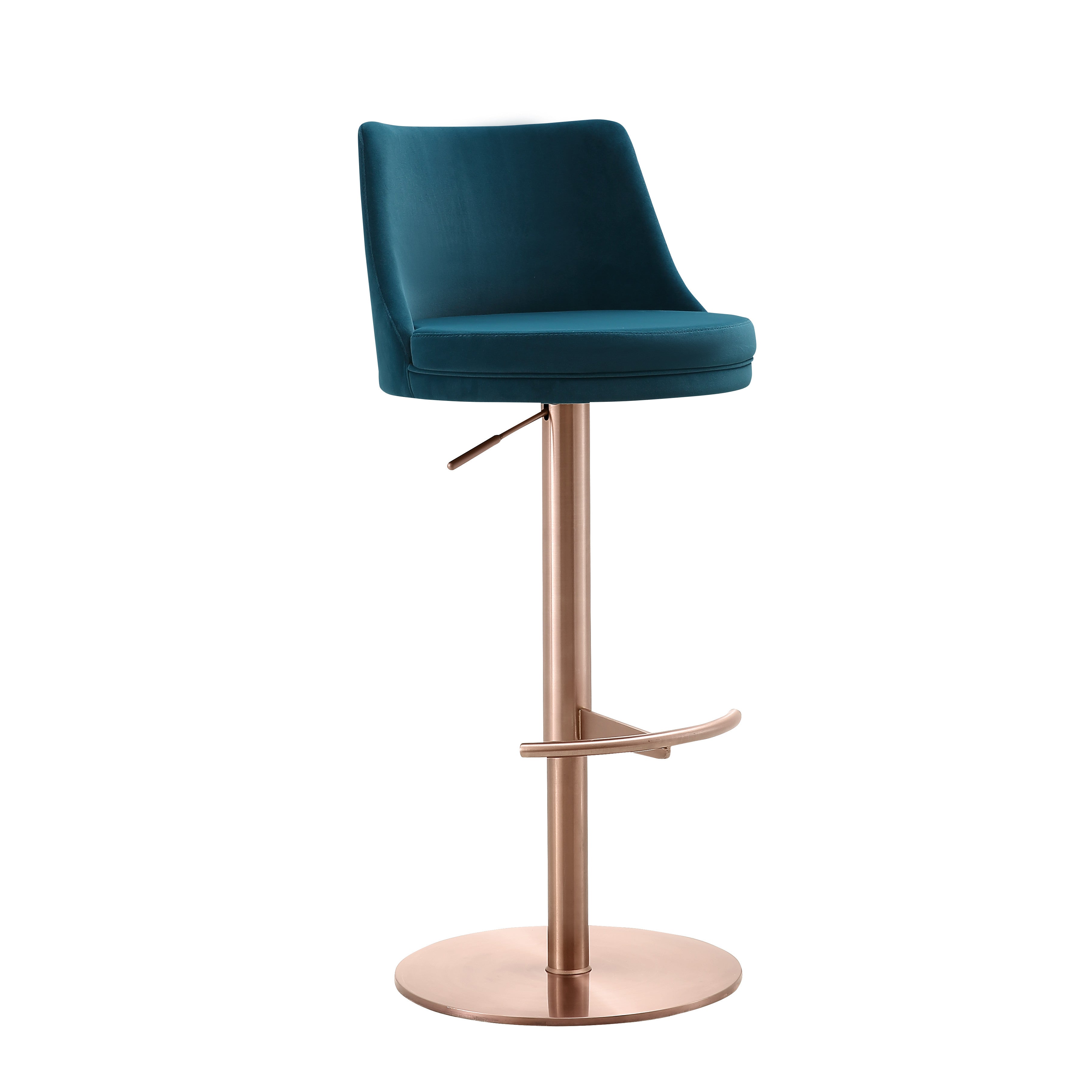 17" Modern Velvet Wingback Bar Chair