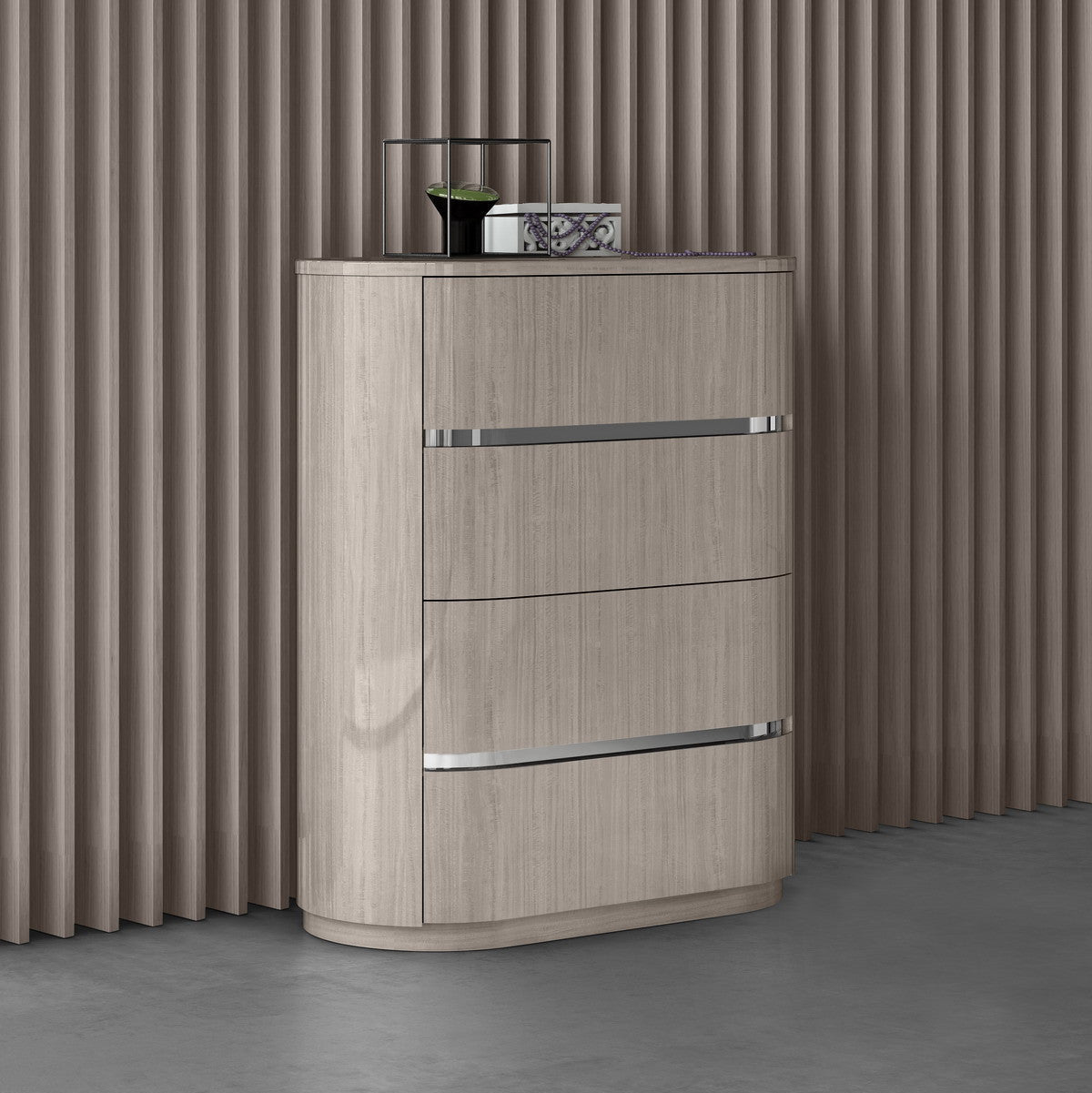 47" Beige Four Glide Drawer Verical Dresser