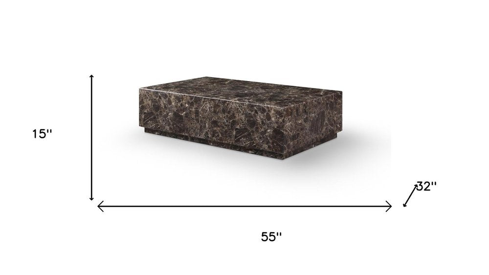 55" Pedestal Marble Coffee Table