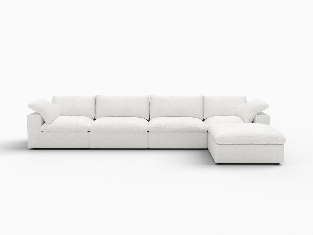 160" Linen Modular L-Sectional with Storage