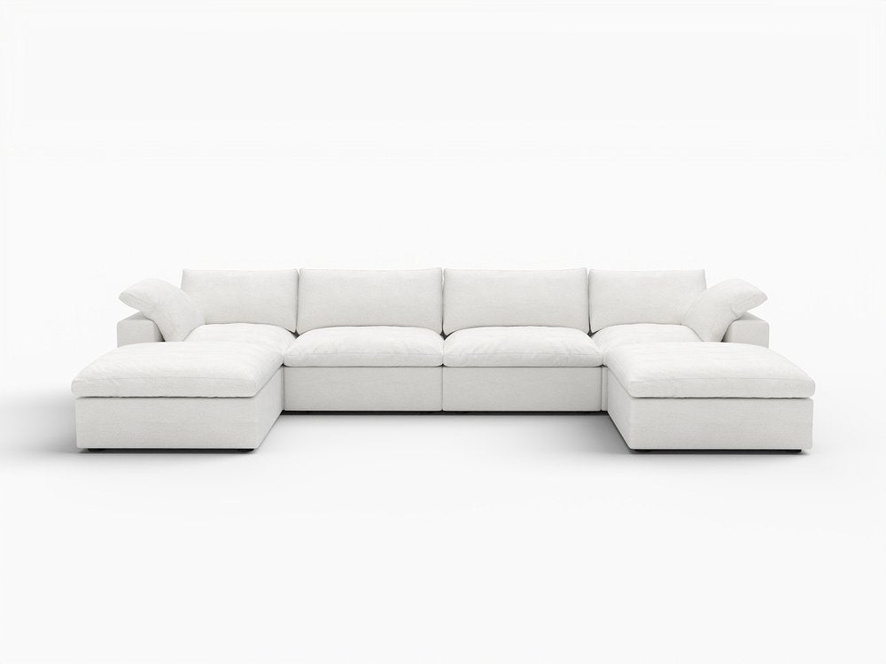 160" Linen Blend Modular U-Sectional Sofa