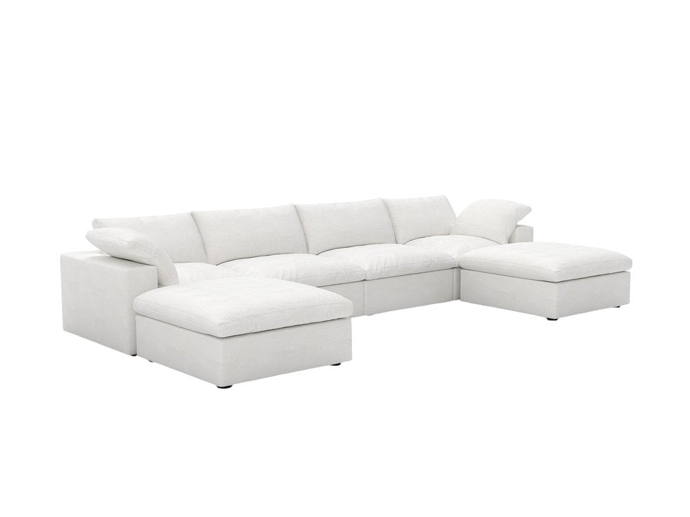 160" Linen Blend Modular U-Sectional Sofa