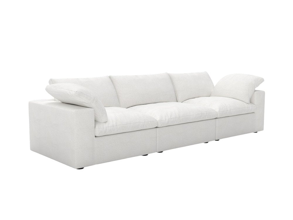 120" Linen Blend Modular Sofa with Toss Pillows