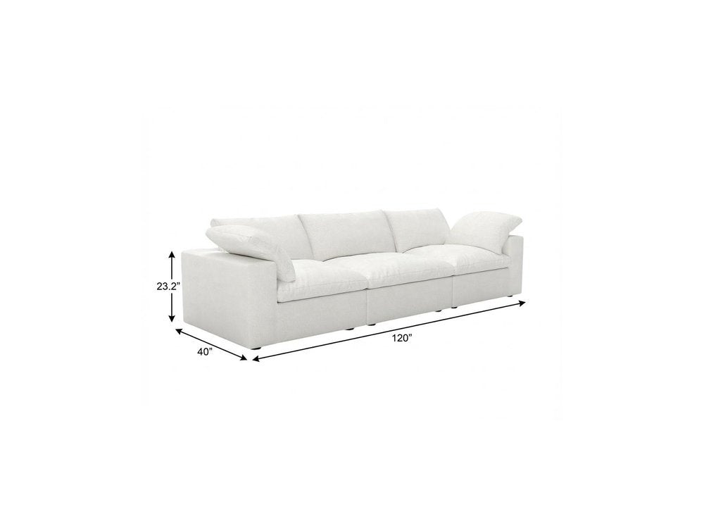 120" Linen Blend Modular Sofa with Toss Pillows