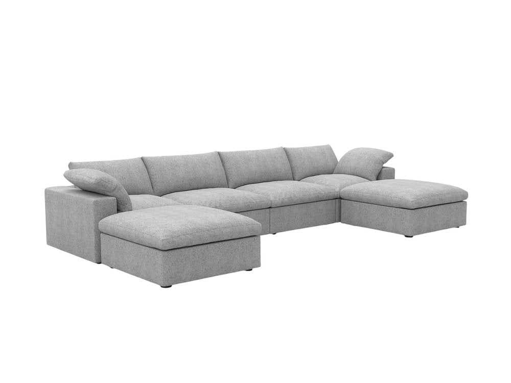 160" Linen Blend Modular U-Sectional Sofa