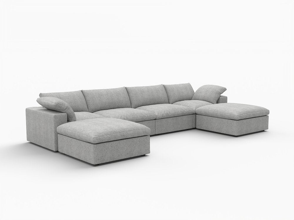 160" Linen Blend Modular U-Sectional Sofa