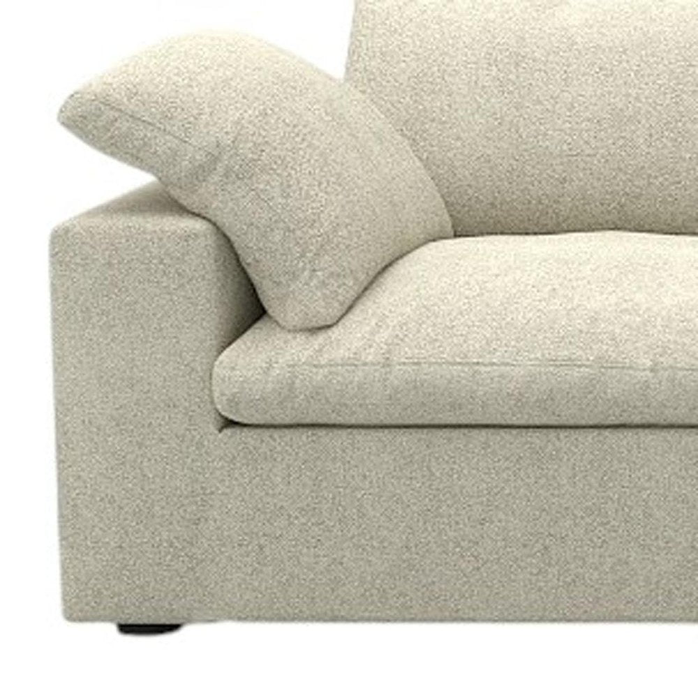160" Linen Blend Modular Sofa with Toss Pillows