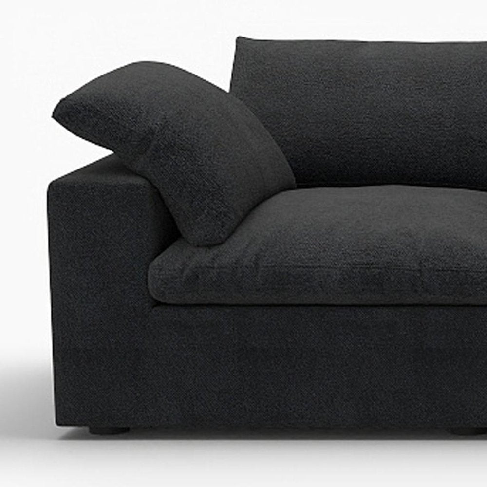 160" Linen Blend Modular Sofa with Toss Pillows