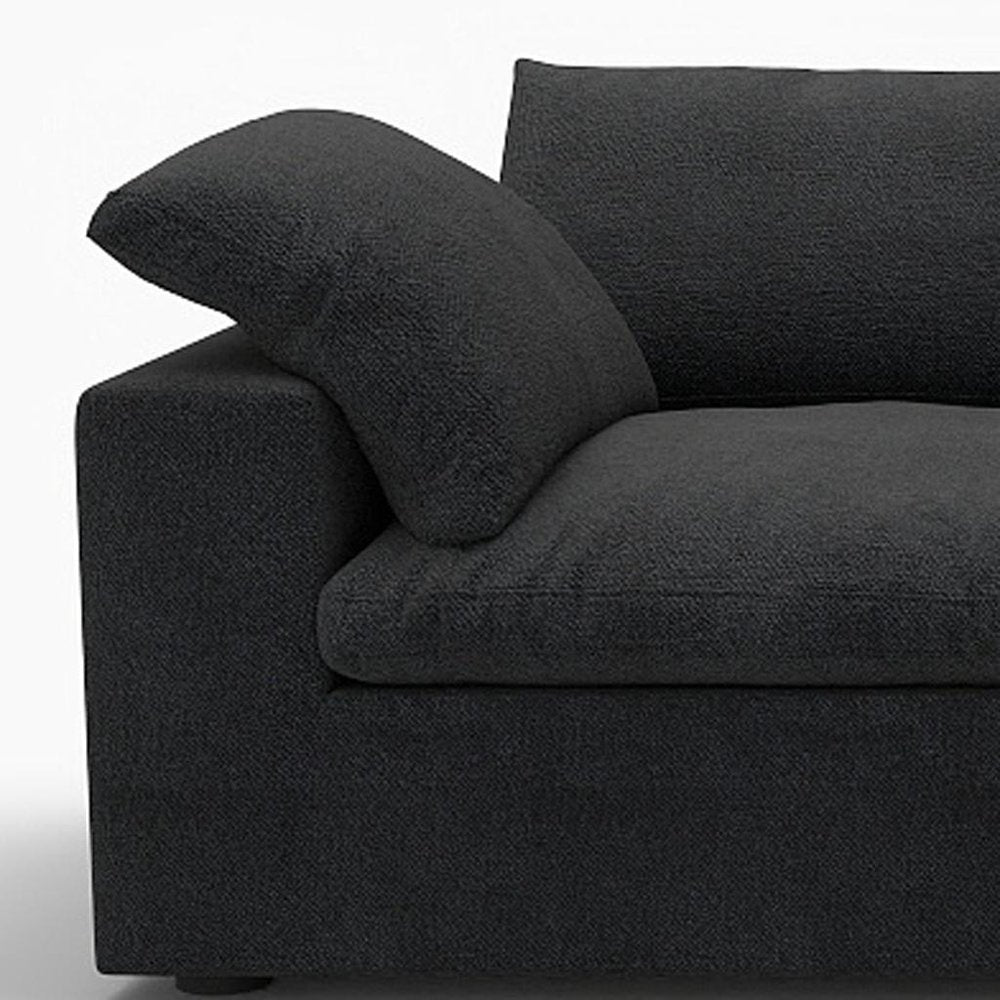 120" Linen Blend Modular Sofa with Toss Pillows