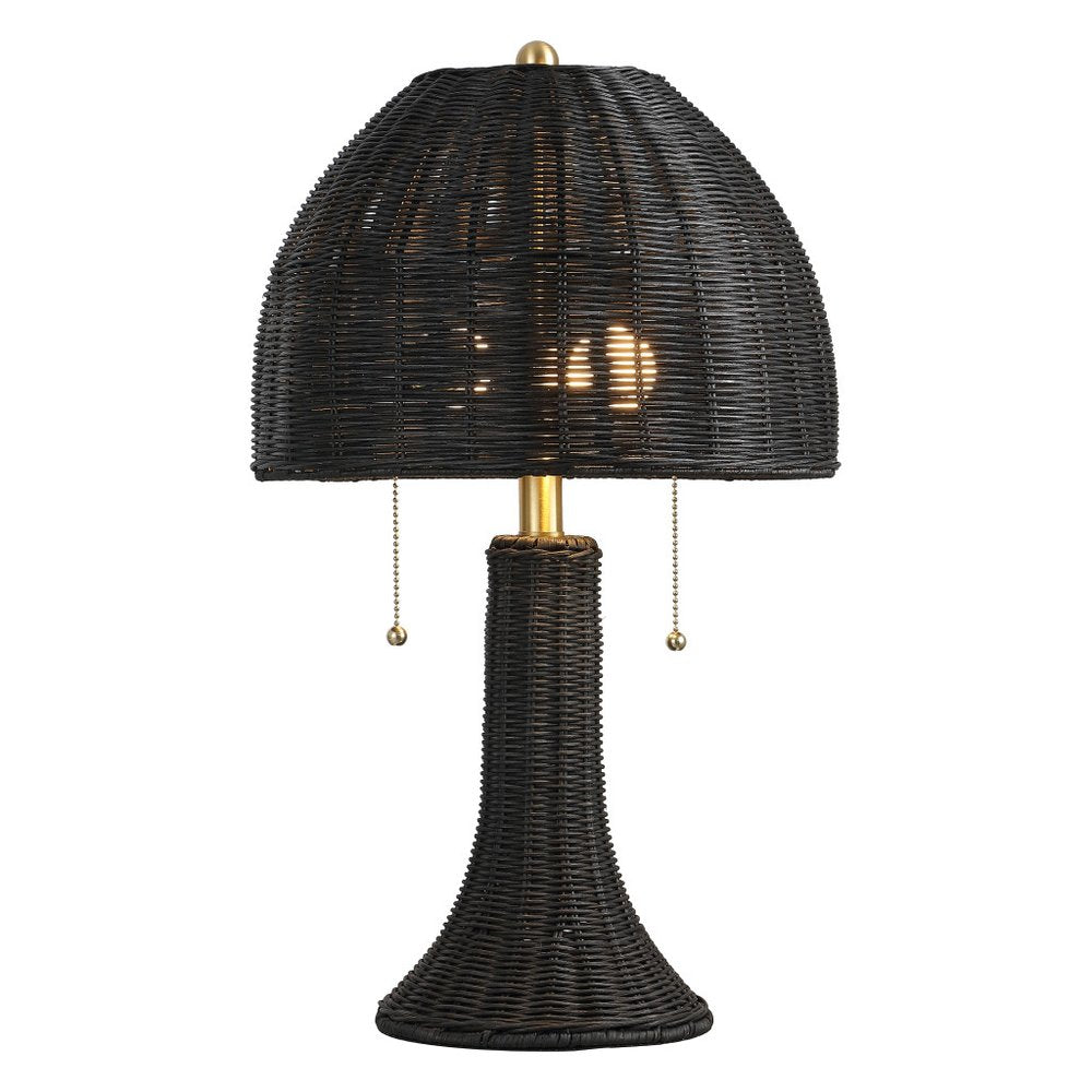22" Wicker Dome Table Lamp