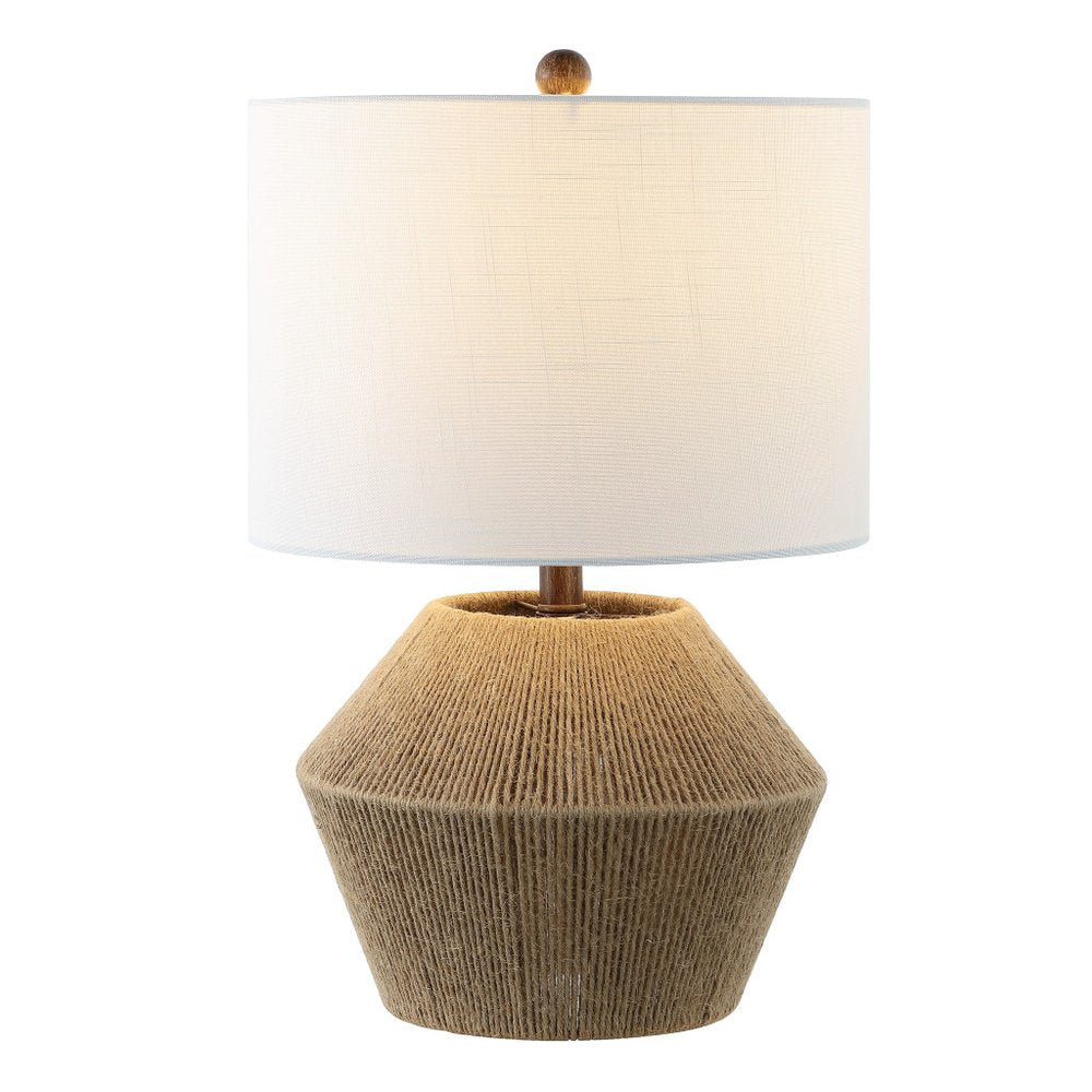 22" Brown Coastal Drum Shade Lamp