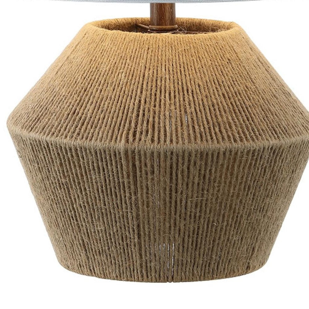 22" Brown Coastal Drum Shade Lamp