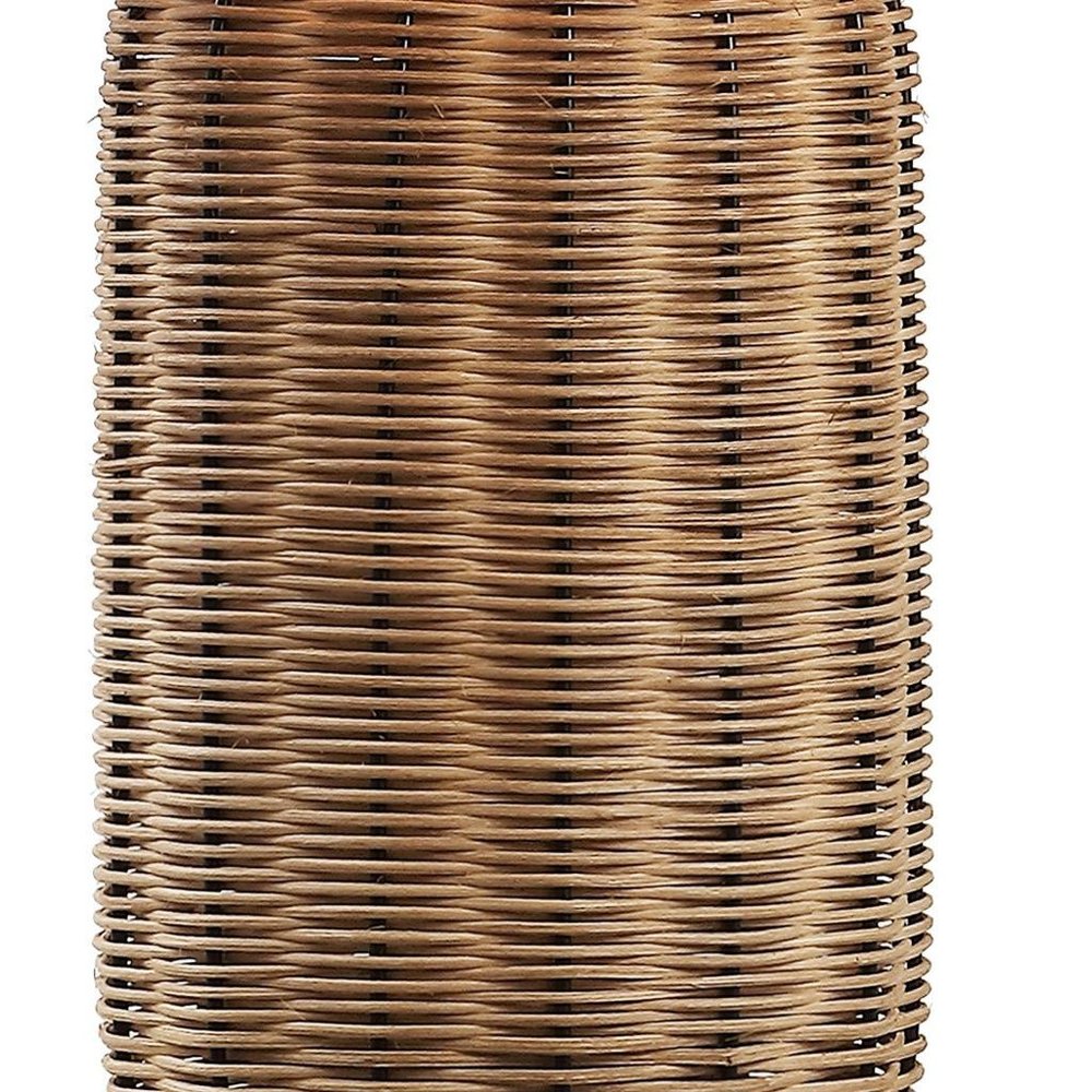 23" Brown Rattan Mushroom Table Lamp