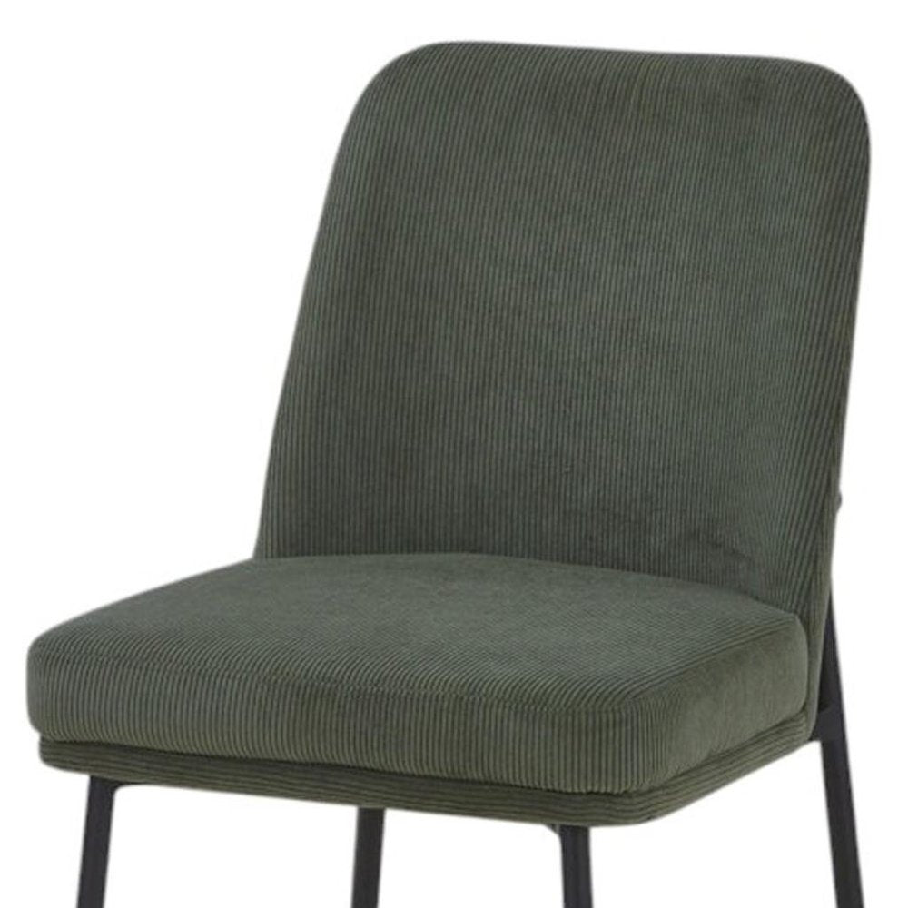 Set of Two 19" Green Corduroy Contemporary Dining Chair