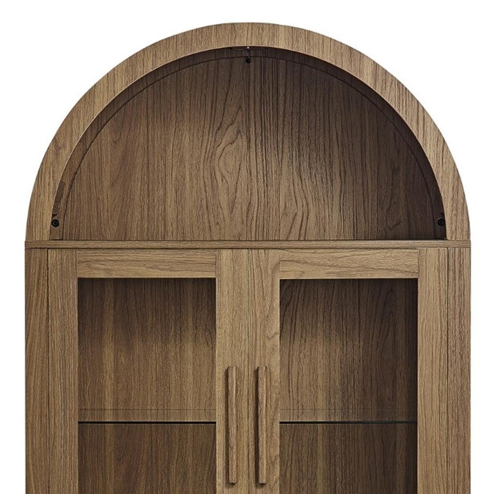 67" Wood Arch Accent Cabinet