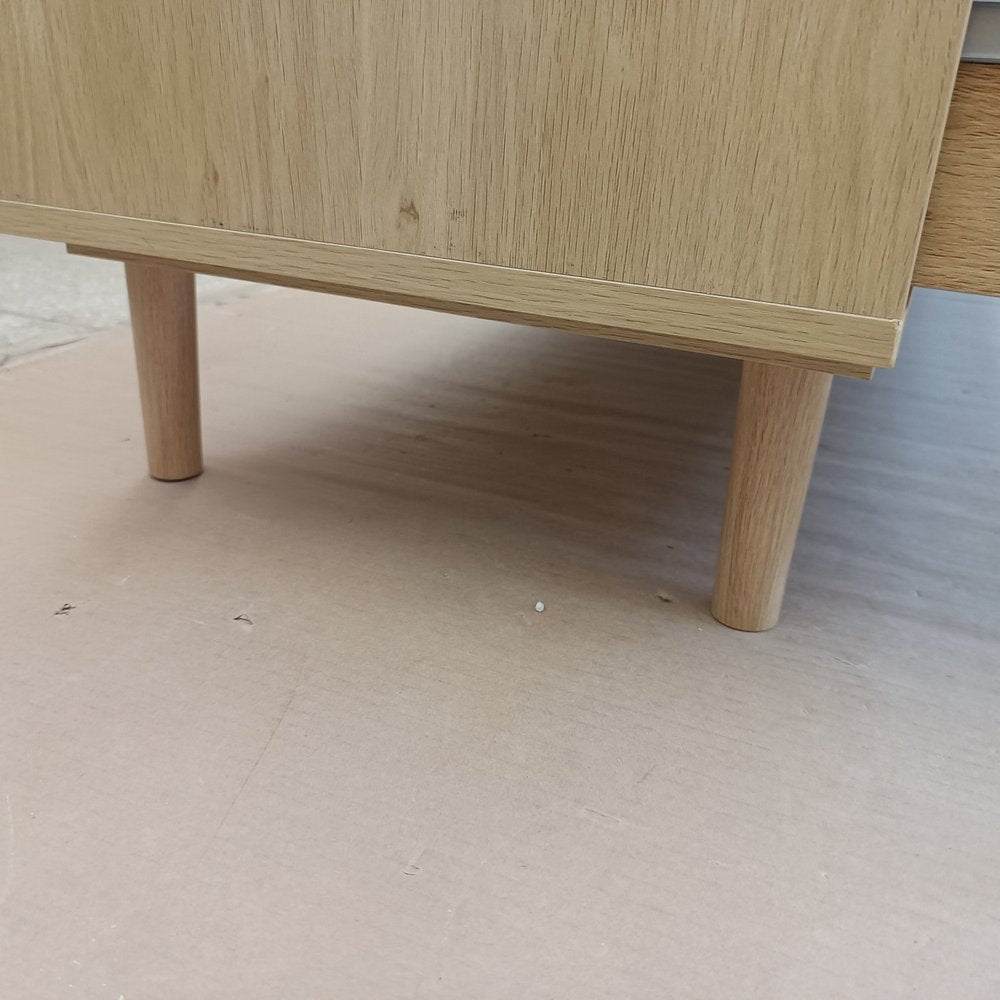 59" Brown Wood Coastal Sideboard with Six Drawers