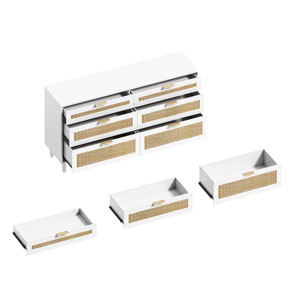 59" White Coastal Wood Accent Sideboard