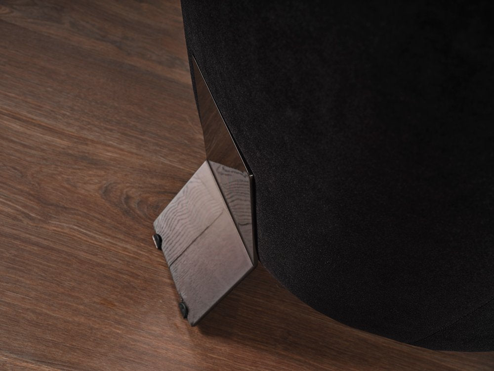 33" Black Velvet Tri-Pod Barrel Chair