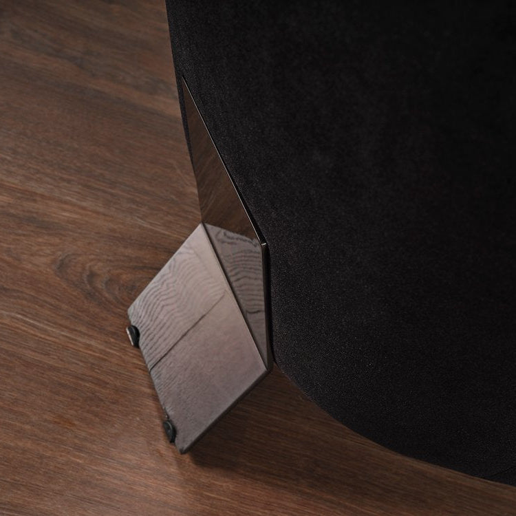 33" Black Velvet Tri-Pod Barrel Chair