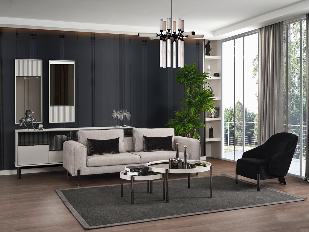 33" Black Velvet Tri-Pod Barrel Chair