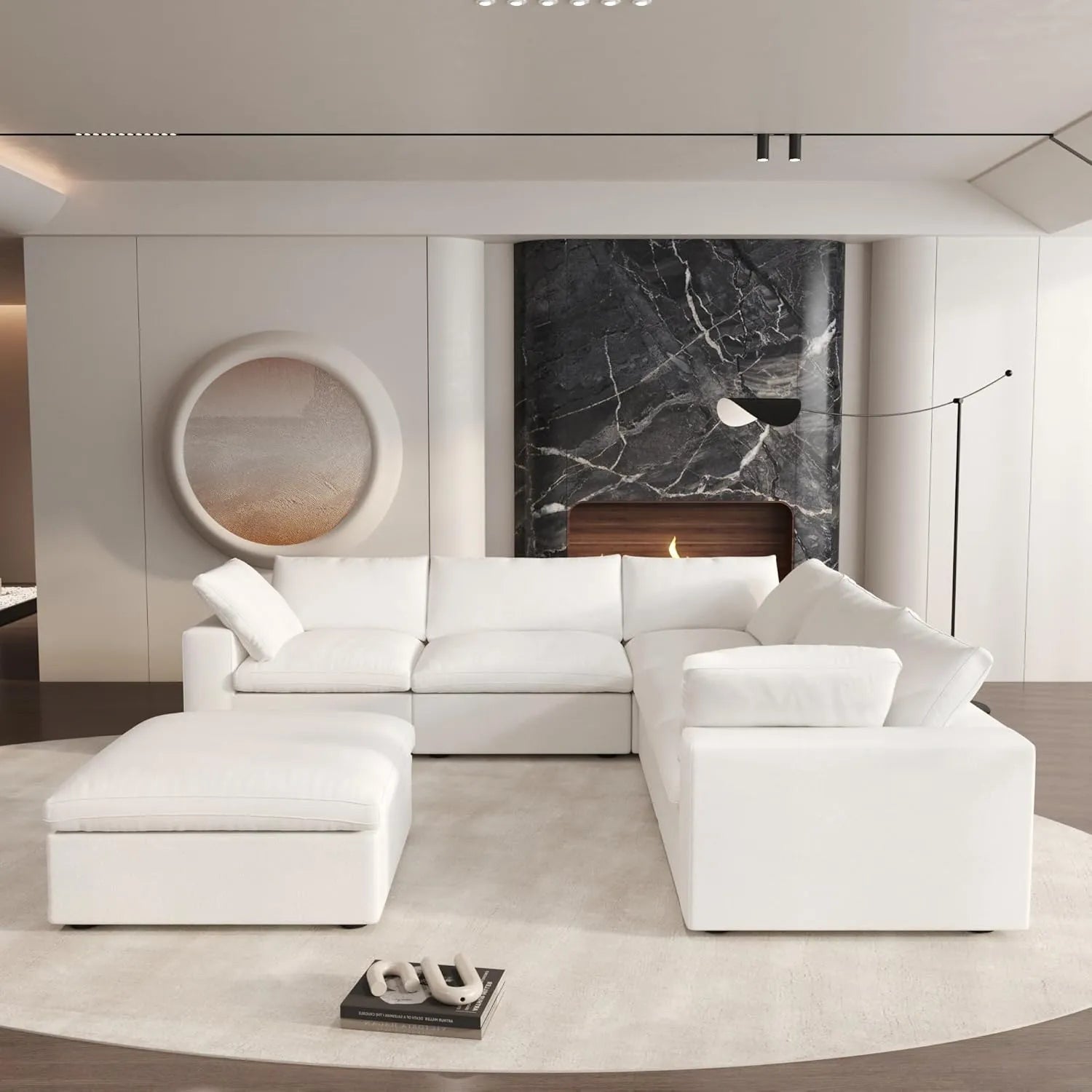 6 pc. 120" Modular Linen Corner Sectional