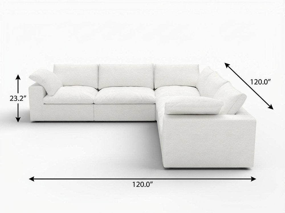 5 pc. 120" Linen Modular L-Shaped Corner Sectional