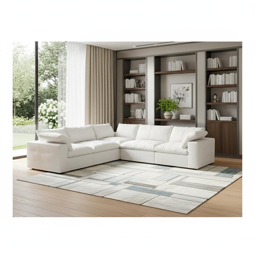 5 pc. 120" Linen Modular L-Shaped Corner Sectional