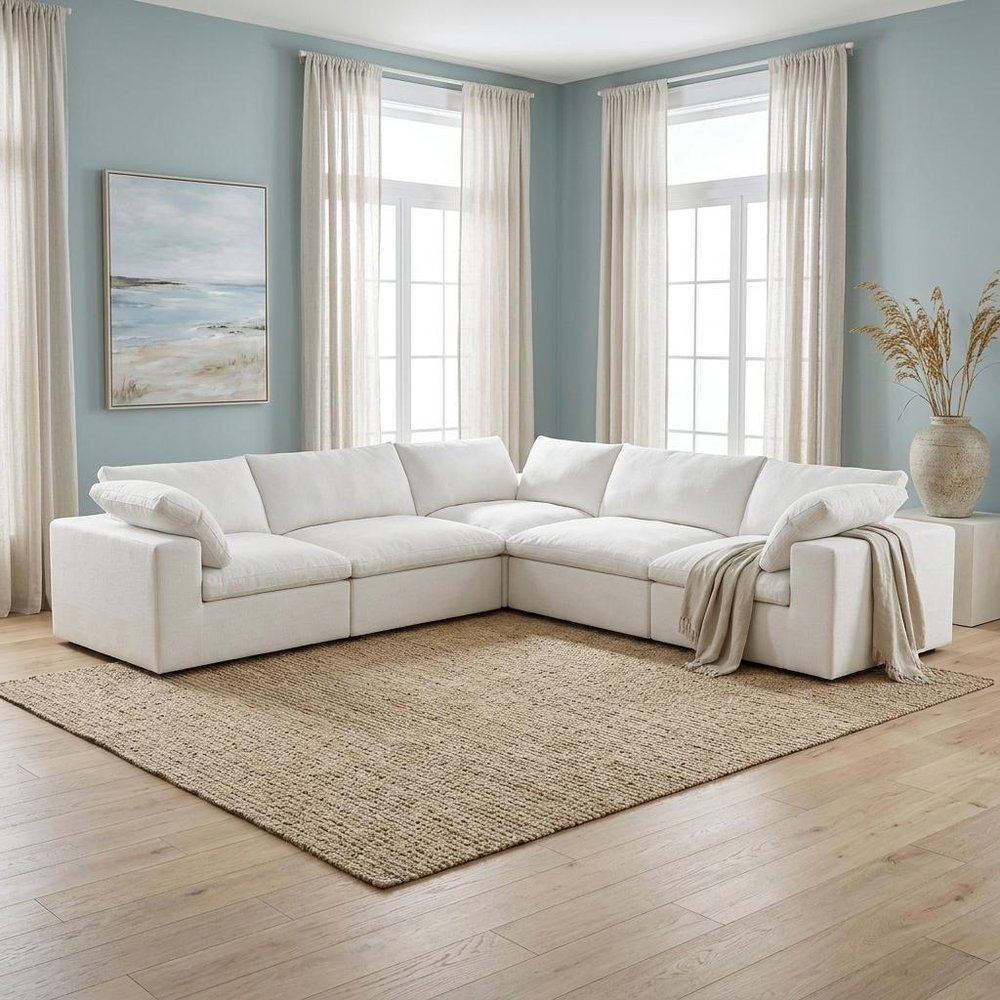 5 pc. 120" Linen Modular L-Shaped Corner Sectional