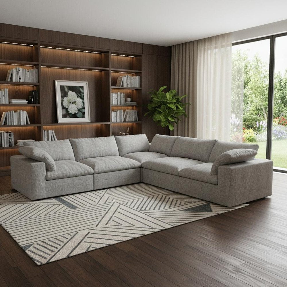 5 pc. 120" Linen Modular L-Shaped Corner Sectional