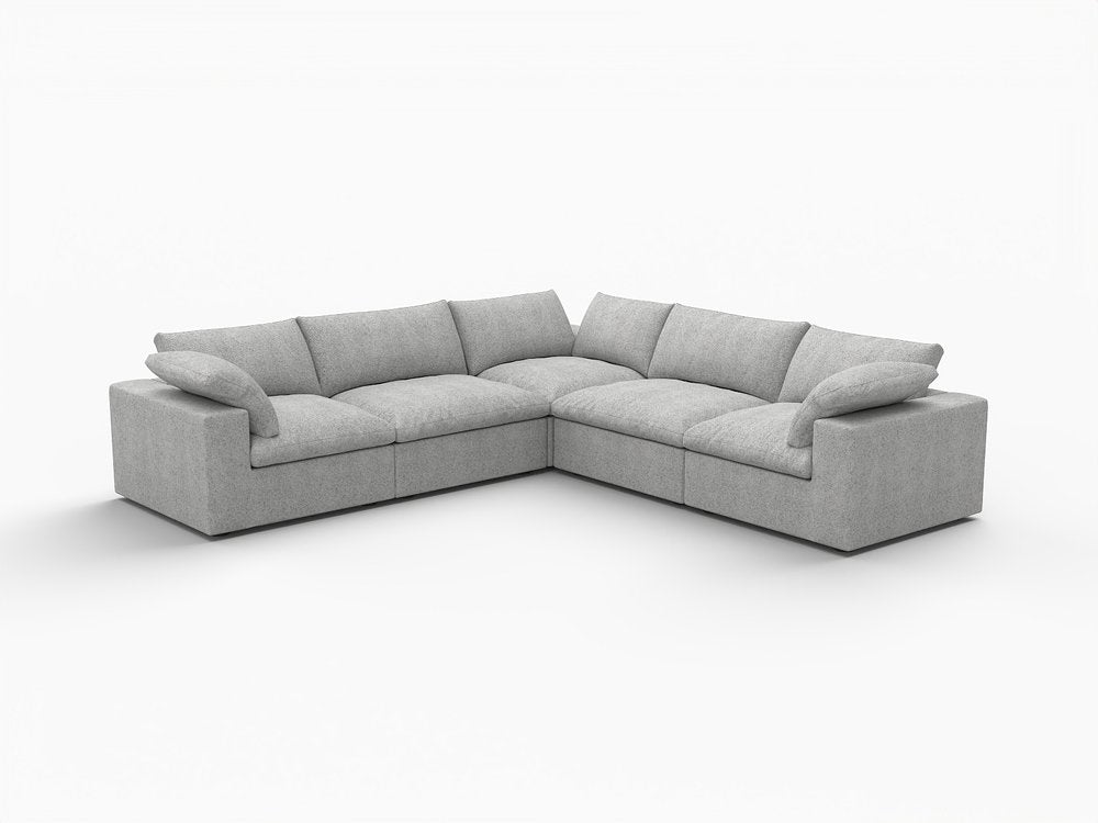 5 pc. 120" Linen Modular L-Shaped Corner Sectional