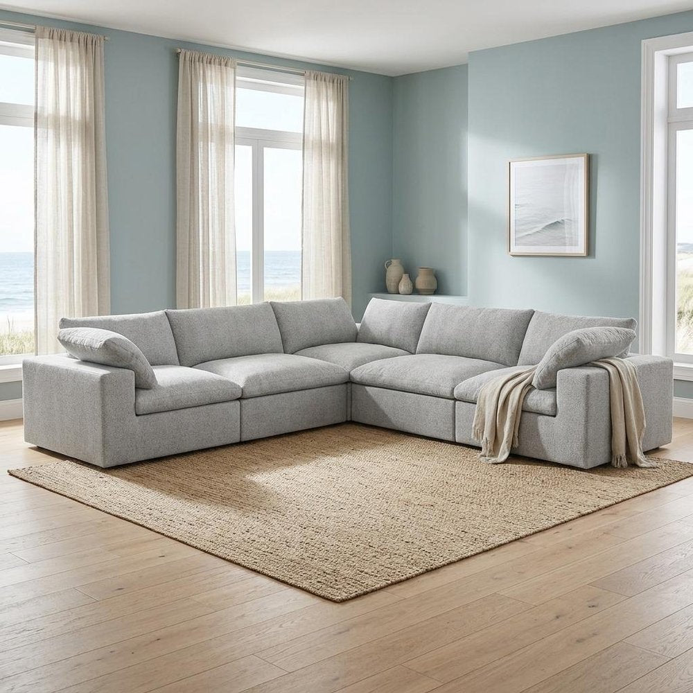 5 pc. 120" Linen Modular L-Shaped Corner Sectional