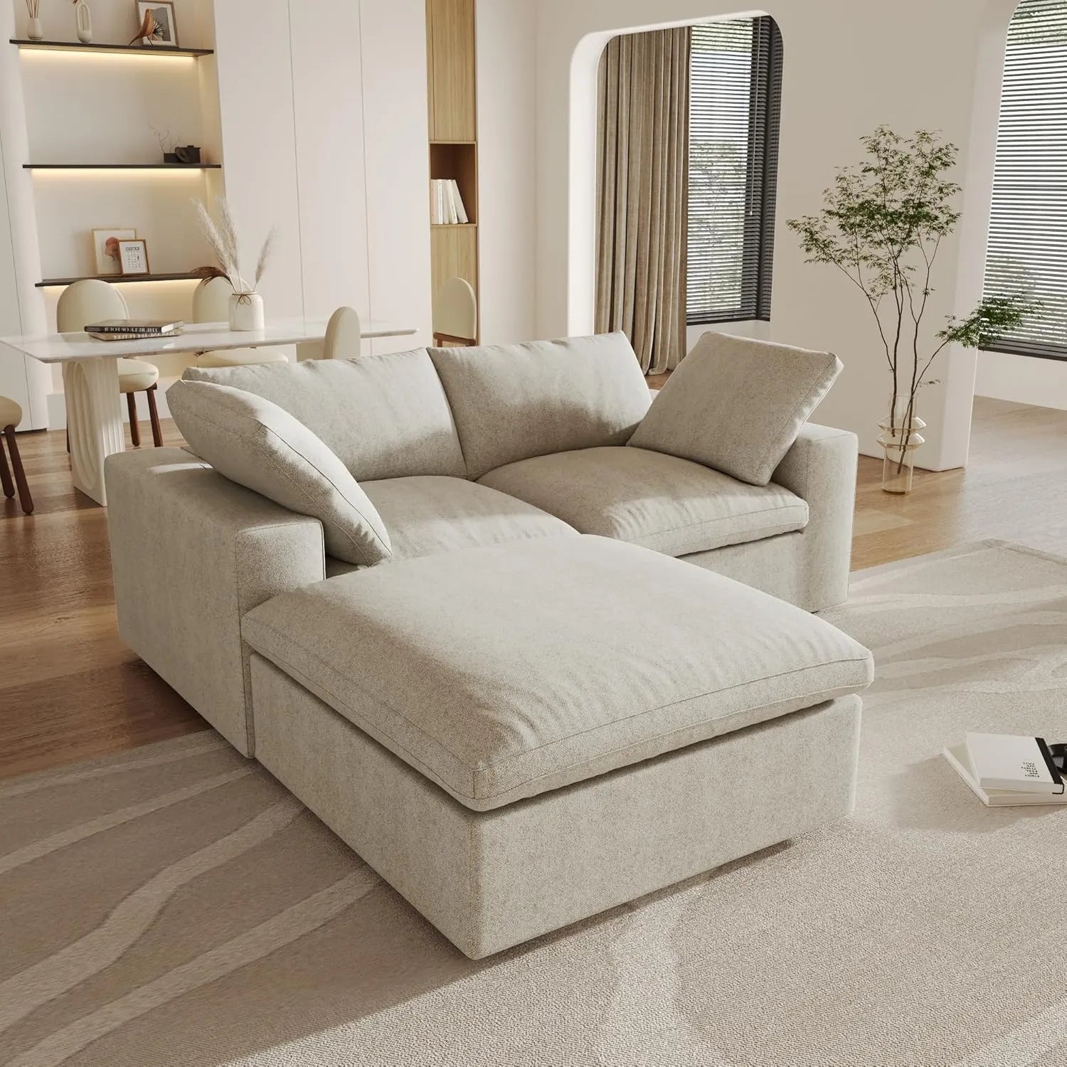 3 pc. 80" Modular Linen Corner Sectional