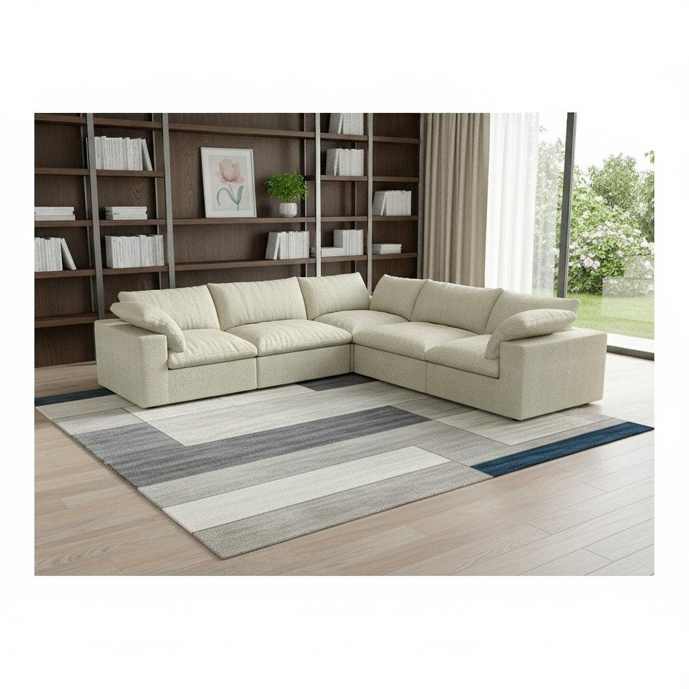 5 pc. 120" Linen Modular L-Shaped Corner Sectional