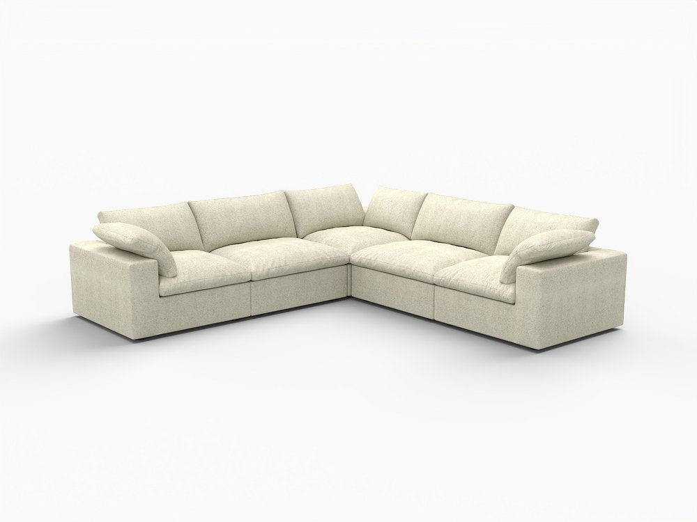 5 pc. 120" Linen Modular L-Shaped Corner Sectional