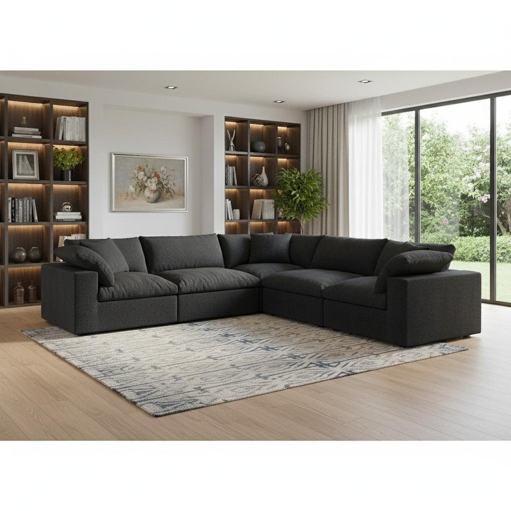 5 pc. 120" Linen Modular L-Shaped Corner Sectional