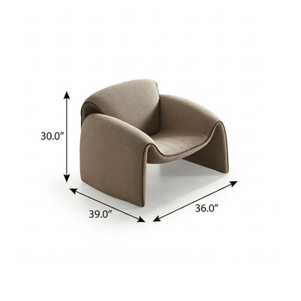 39" Taupe Bouclé Floating Lounge Chair