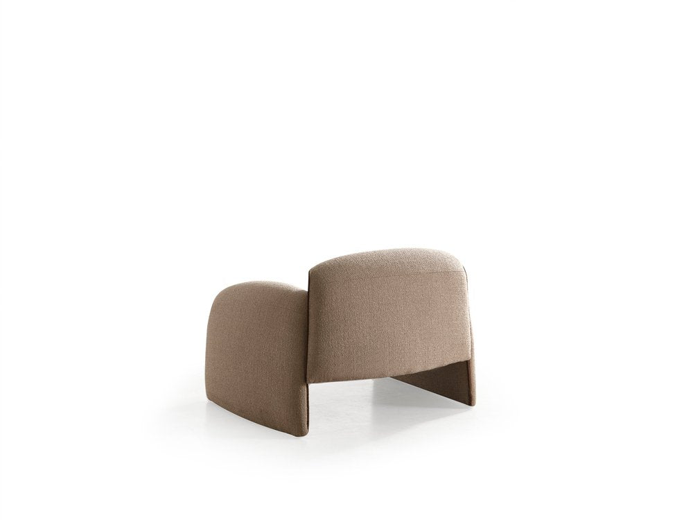 39" Taupe Bouclé Floating Lounge Chair