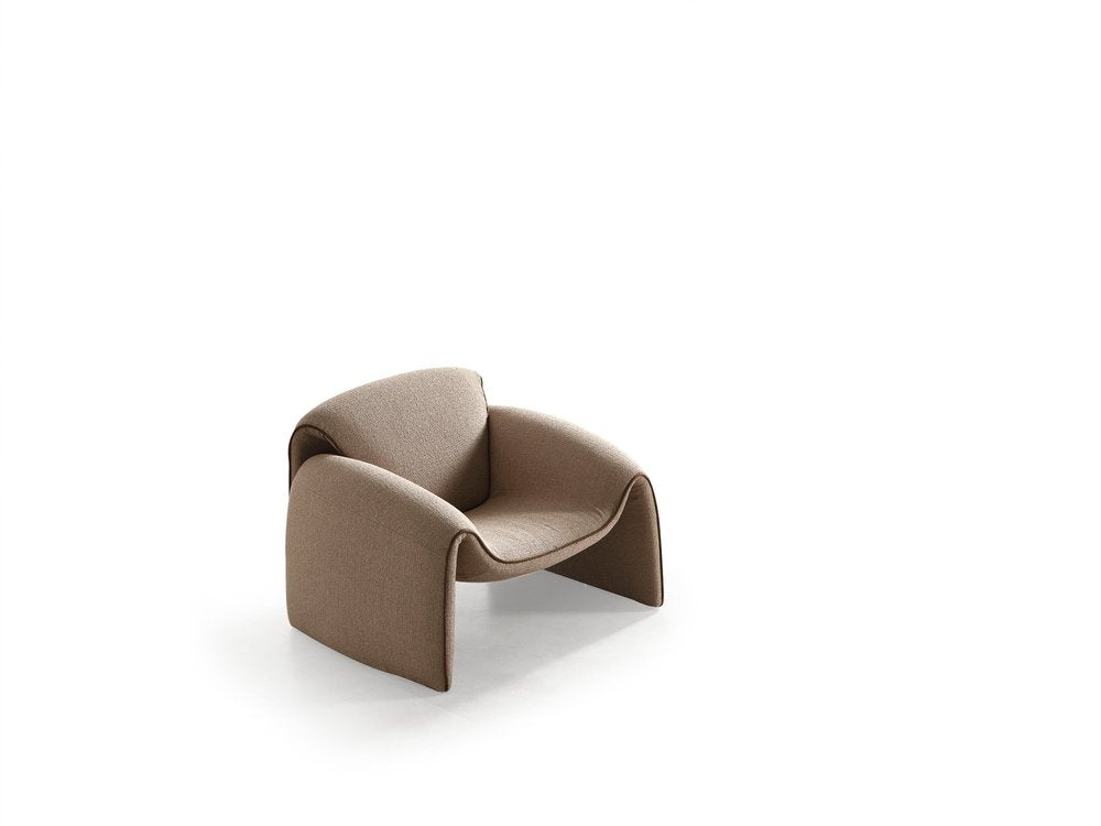 39" Taupe Bouclé Floating Lounge Chair