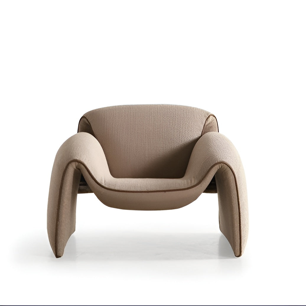 39" Taupe Bouclé Floating Lounge Chair