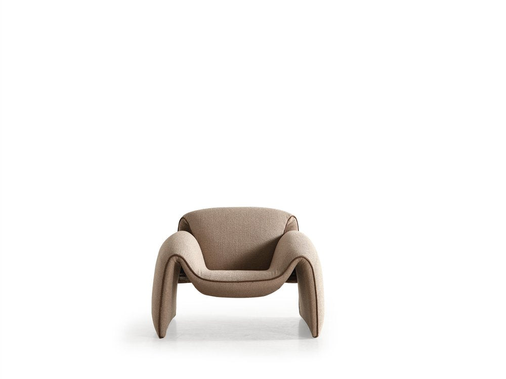 39" Taupe Bouclé Floating Lounge Chair