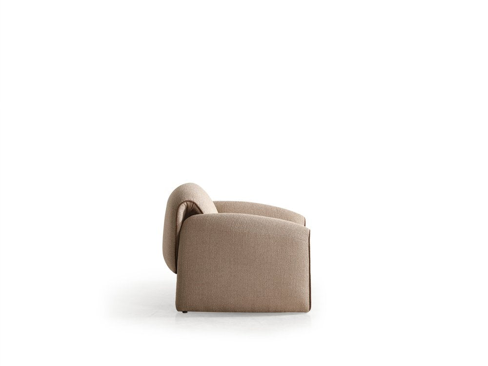 39" Taupe Bouclé Floating Lounge Chair