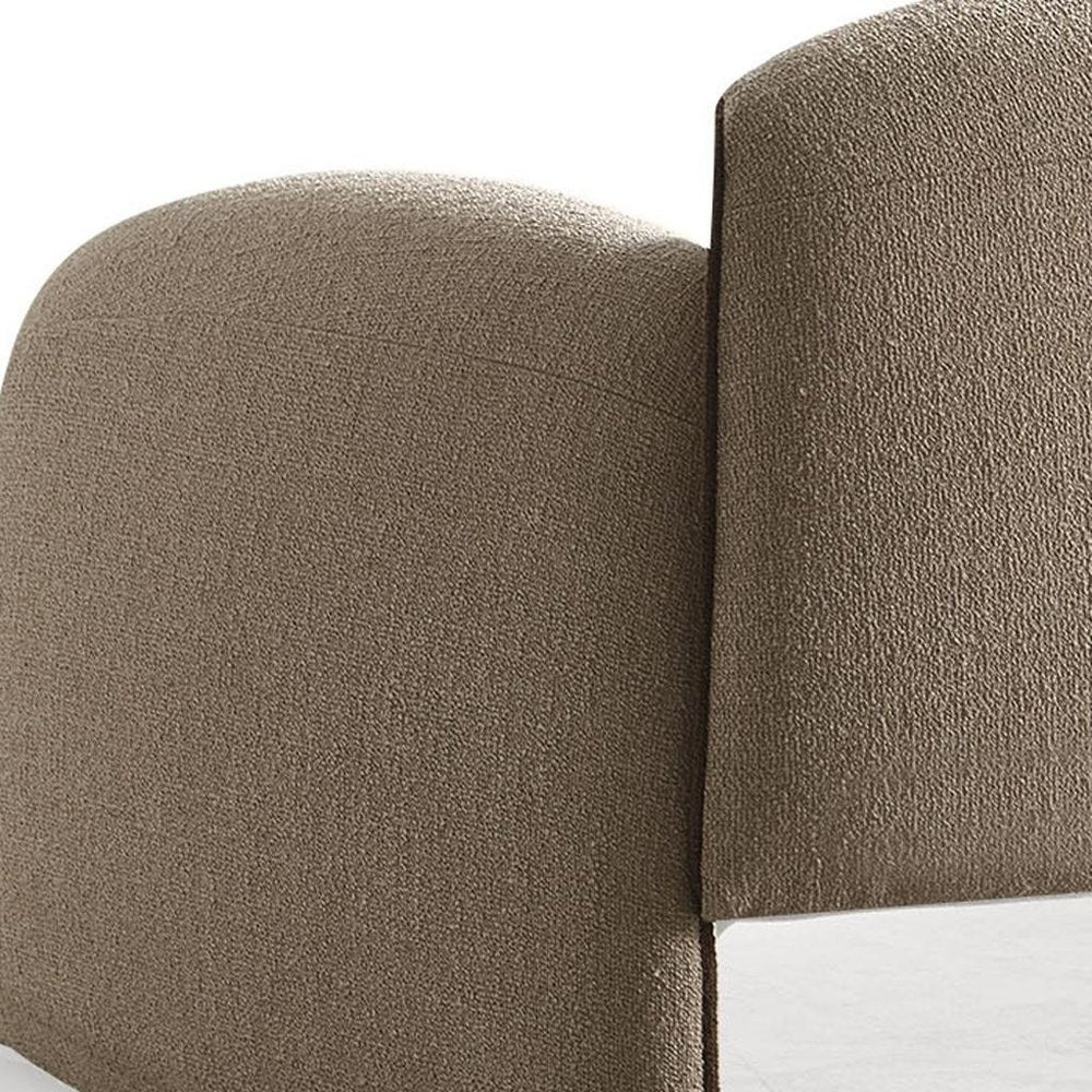 39" Taupe Bouclé Floating Lounge Chair