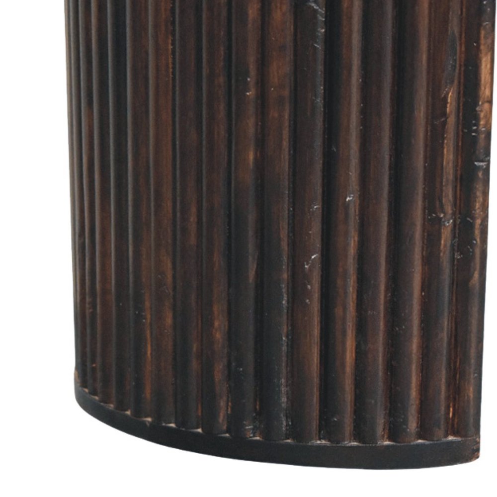 49" Brown Modern Fluted Wood Bench