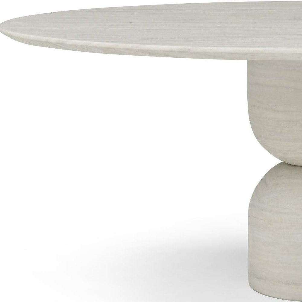 94" Beige Marble Double Pedestal Dining Table
