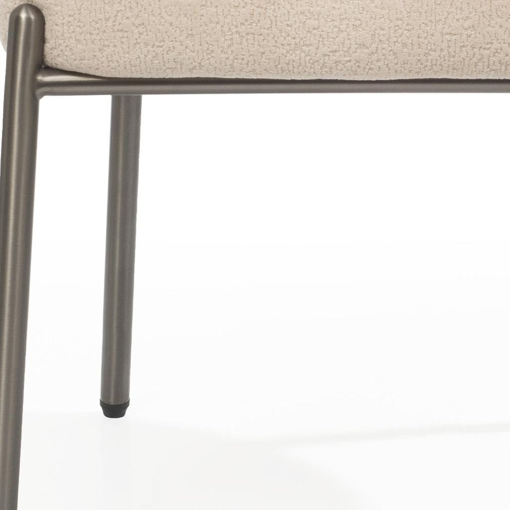 23" Beige Bouclé Modern Wingback Dining Chair