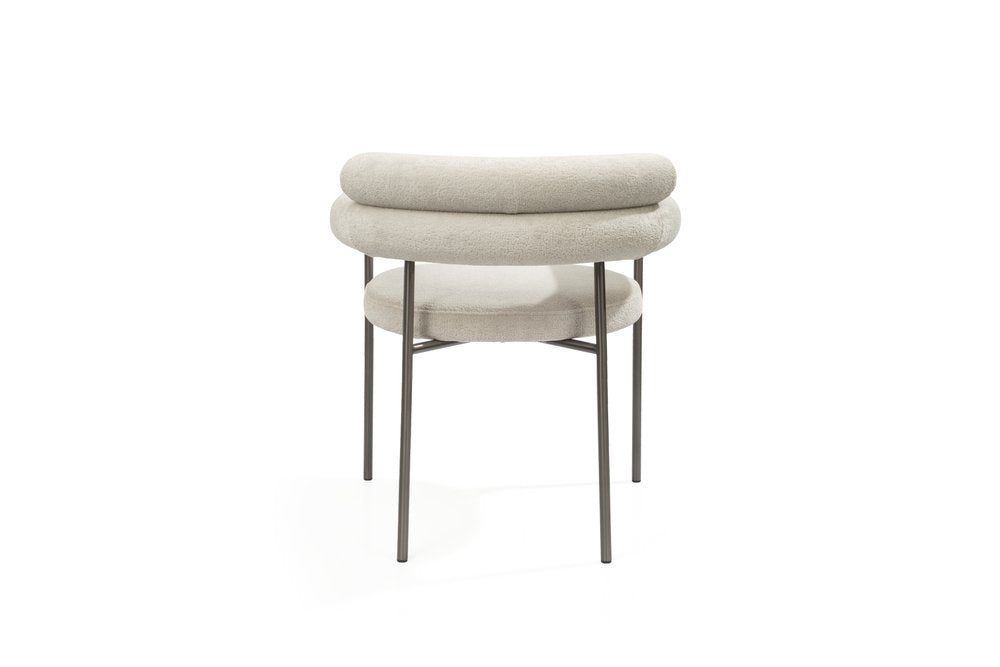 Set of Two 26" Light Gray Bouclé Ella Dining Chair