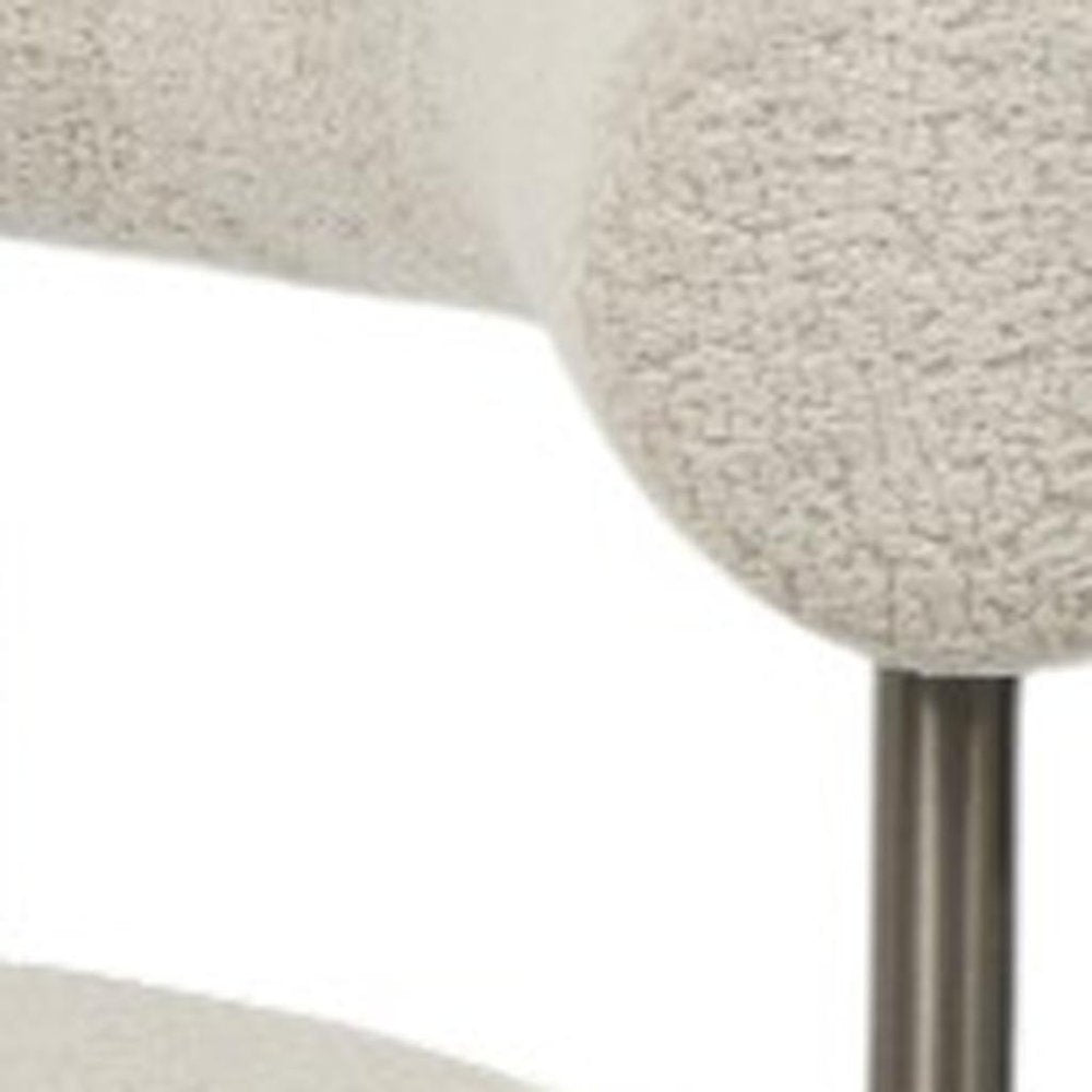 Set of Two 26" Light Gray Bouclé Ella Dining Chair