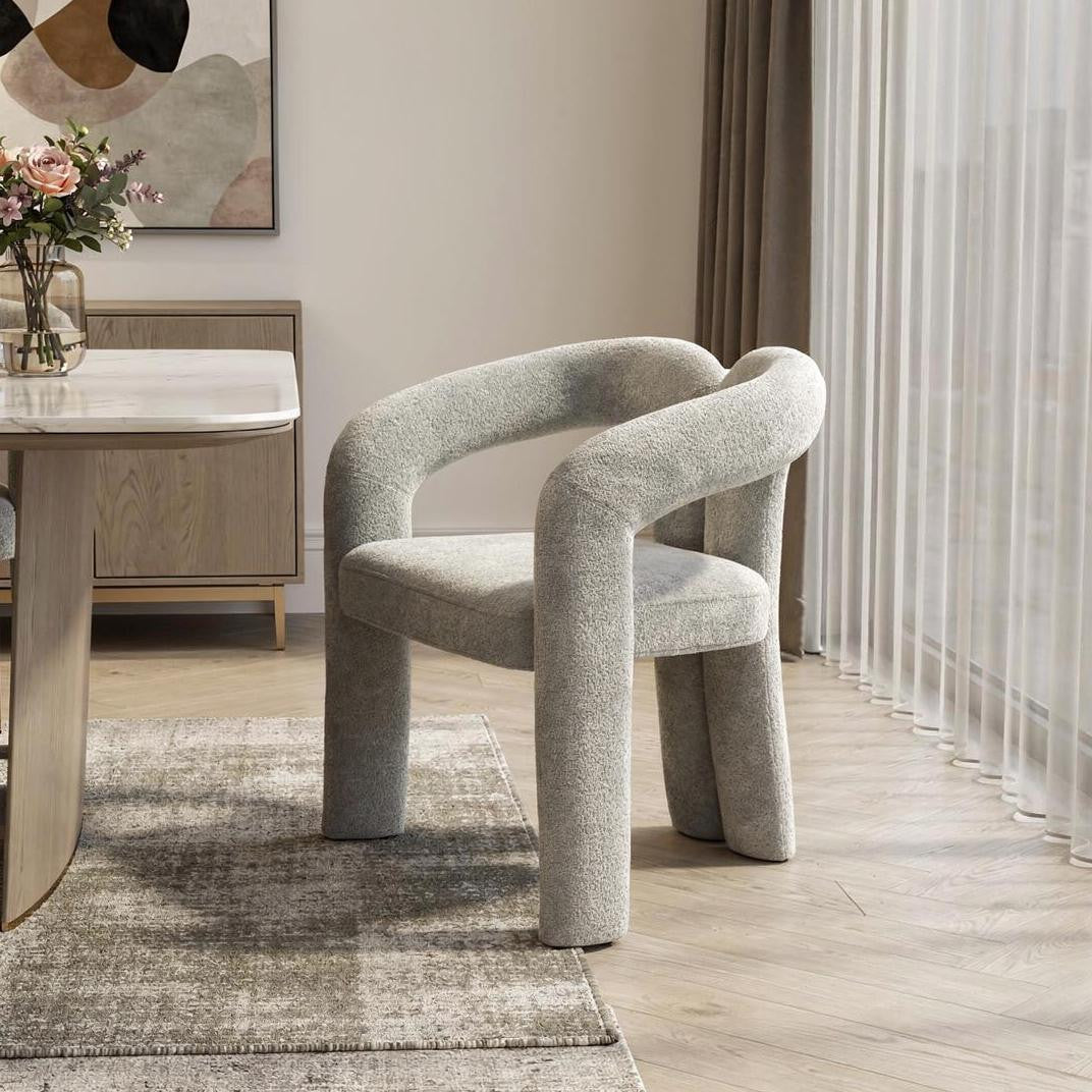 Bouclé Open Back Dining Chair
